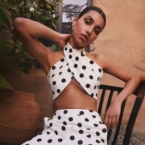 Polka Dot Halter Top and Skirt Set